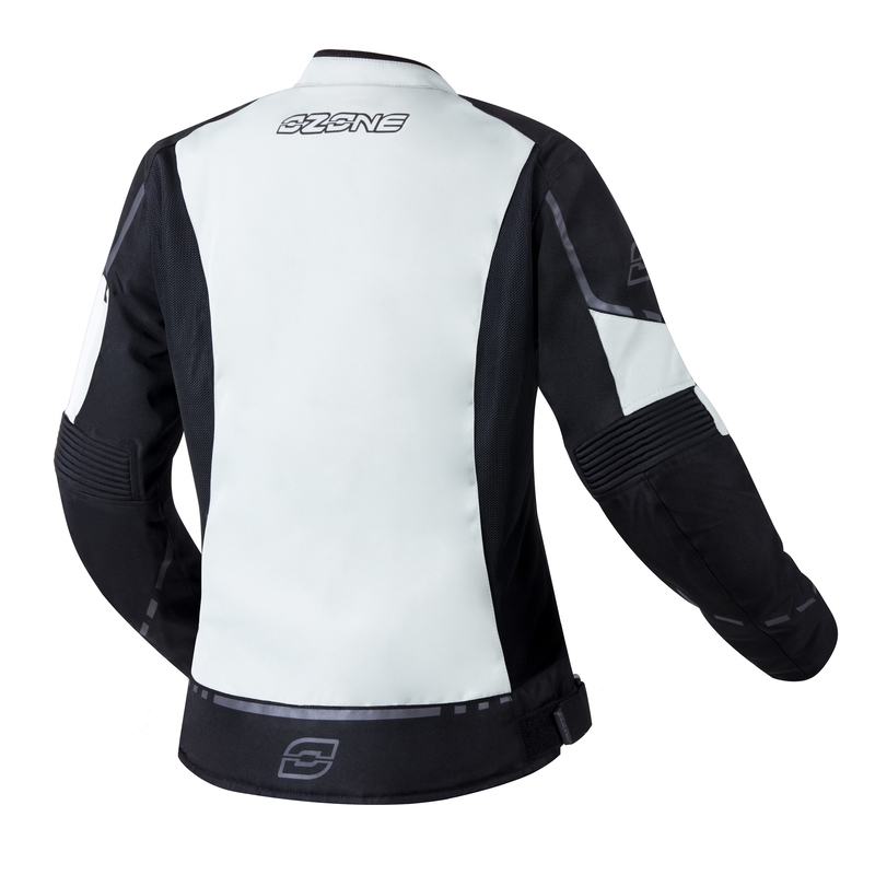 Chaqueta de moto Ozone Jet II gris y negra para mujer liquidación