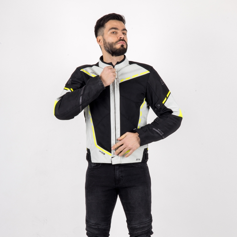 Cazadora Ozone Jet II gris-negro-amarillo fluo liquidación