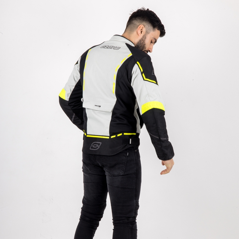 Cazadora Ozone Jet II gris-negro-amarillo fluo liquidación