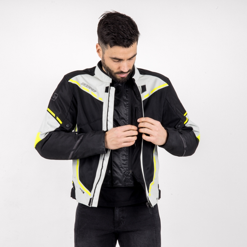 Cazadora Ozone Jet II gris-negro-amarillo fluo liquidación
