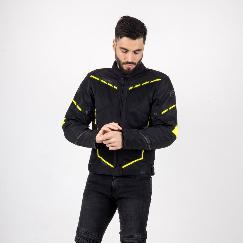 Cazadora Ozone Jet II negro-amarillo fluo liquidación