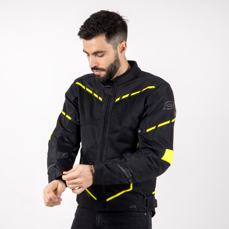 Cazadora Ozone Jet II negro-amarillo fluo liquidación