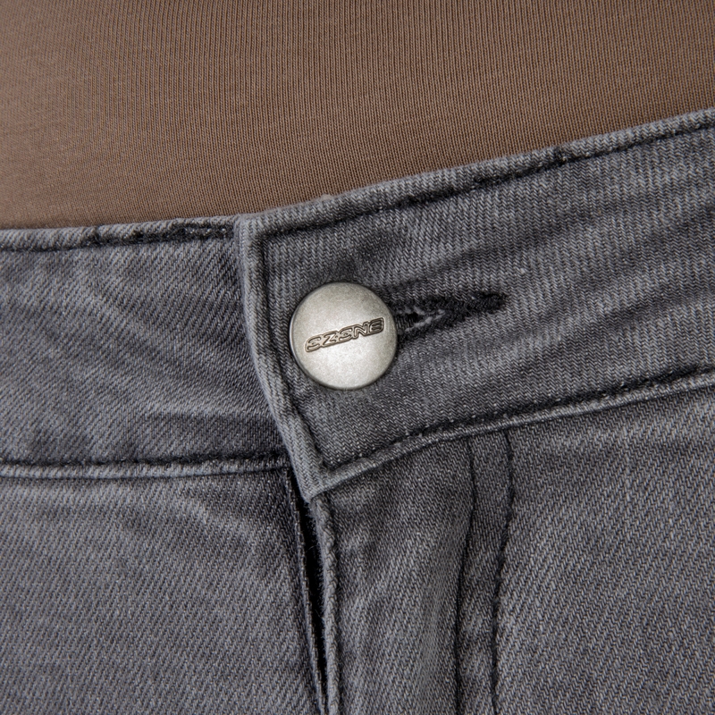 Vaqueros de moto Ozone Roxy Washed Black para mujer liquidación