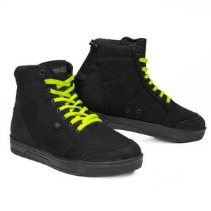Botas de moto Ozone Town negro-amarillo fluorescente