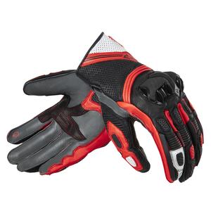 Guantes de moto Rebelhorn ST Short negro-gris-rojo fluo liquidación
