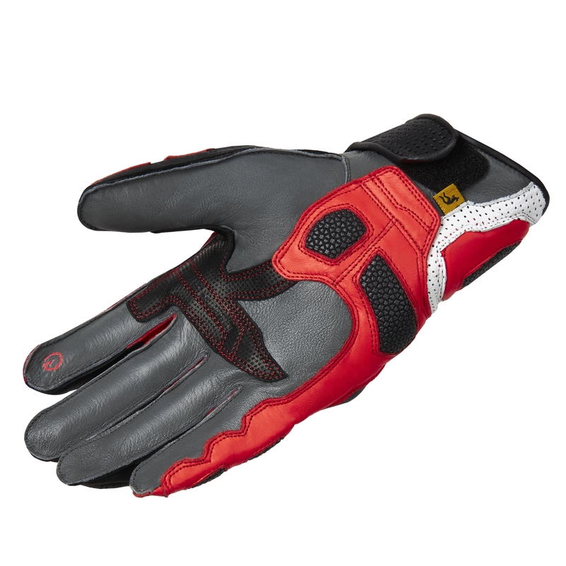 Guantes de moto Rebelhorn ST Short negro-gris-rojo fluo liquidación