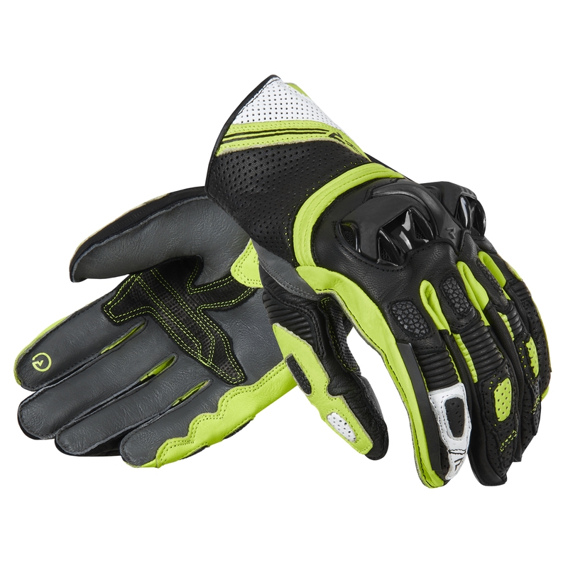 Guantes de moto Rebelhorn ST Short negro-gris-amarillo fluo liquidación