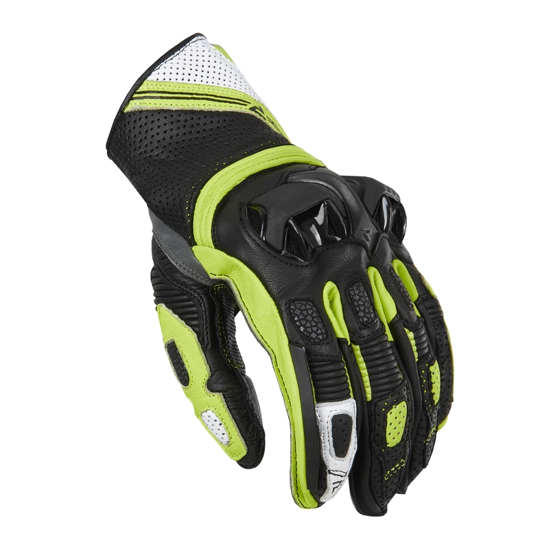 Guantes de moto Rebelhorn ST Short negro-gris-amarillo fluo liquidación