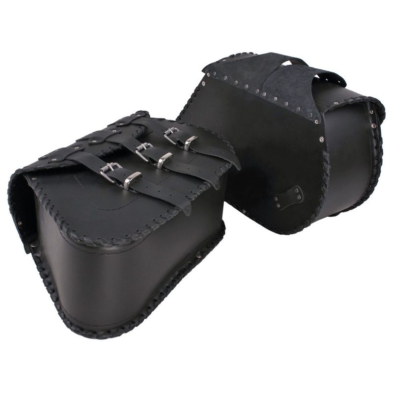 Alforjas de cuero para moto Chopper RSA-16C