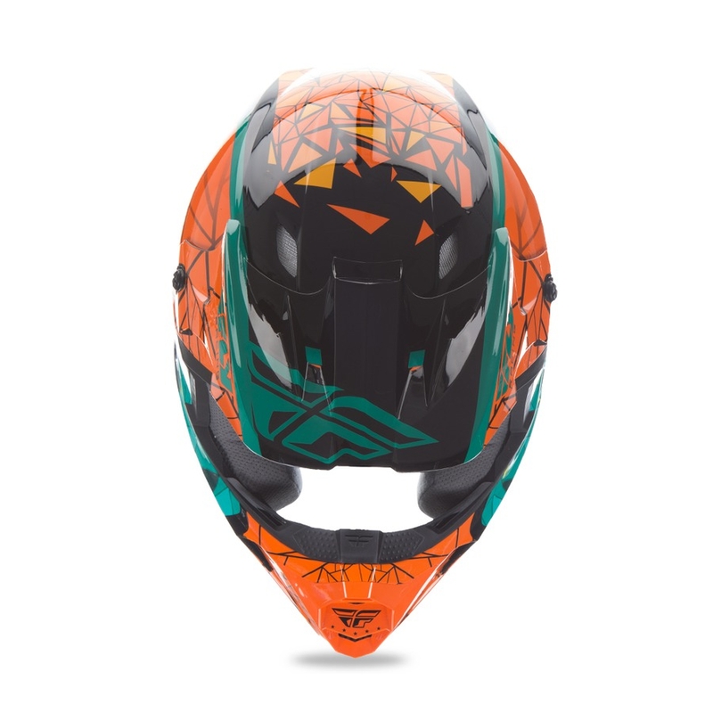 Motokrosová přilba FLY Racing Kinetic CRUX - USA oranžovo-tyrkysovo-černá