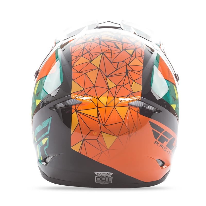 Motokrosová přilba FLY Racing Kinetic CRUX - USA oranžovo-tyrkysovo-černá