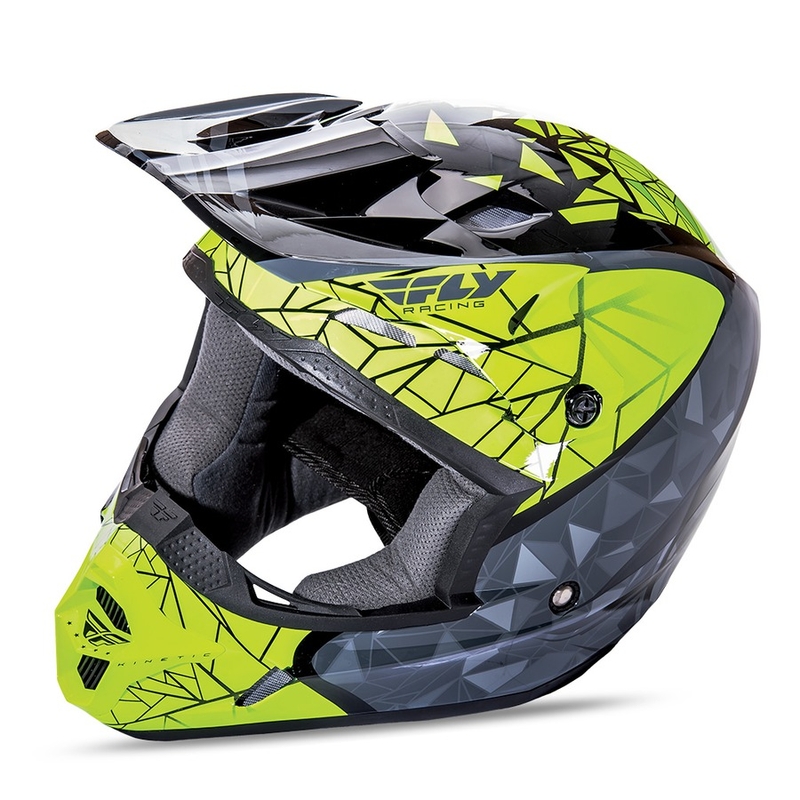 Motokrosová přilba FLY Racing Kinetic CRUX - USA fluo žluto-šedo-černá výprodej