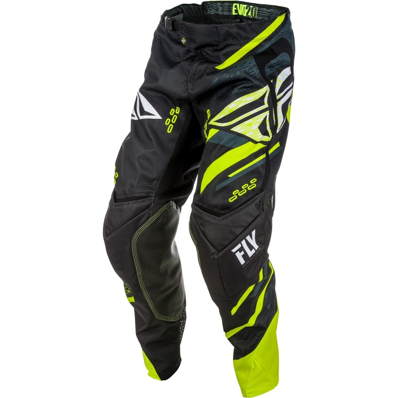 Motokrosové kalhoty FLY Racing EVO 2018 - USA černo-bílo-fluo žluté