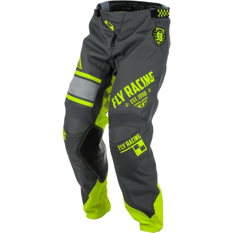 Motokrosové kalhoty FLY Racing Kinetic ERA 2018 - USA šedo-fluo žluté výprodej