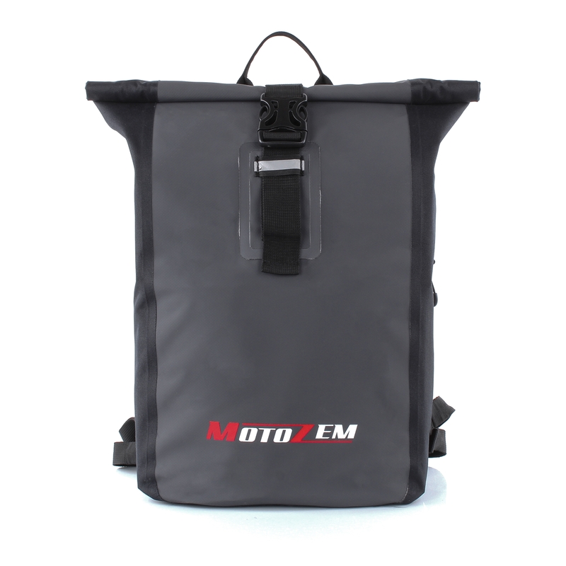 Mochila impermeable MotoZem negro-gris