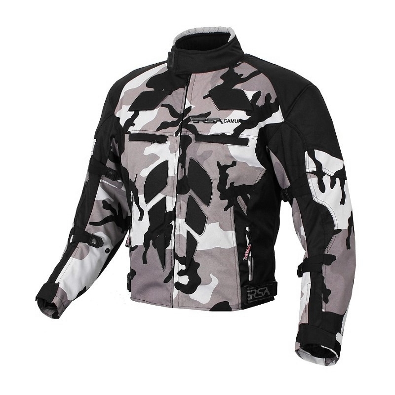 Bunda na motorku RSA Camuflage šedá - II. jakost