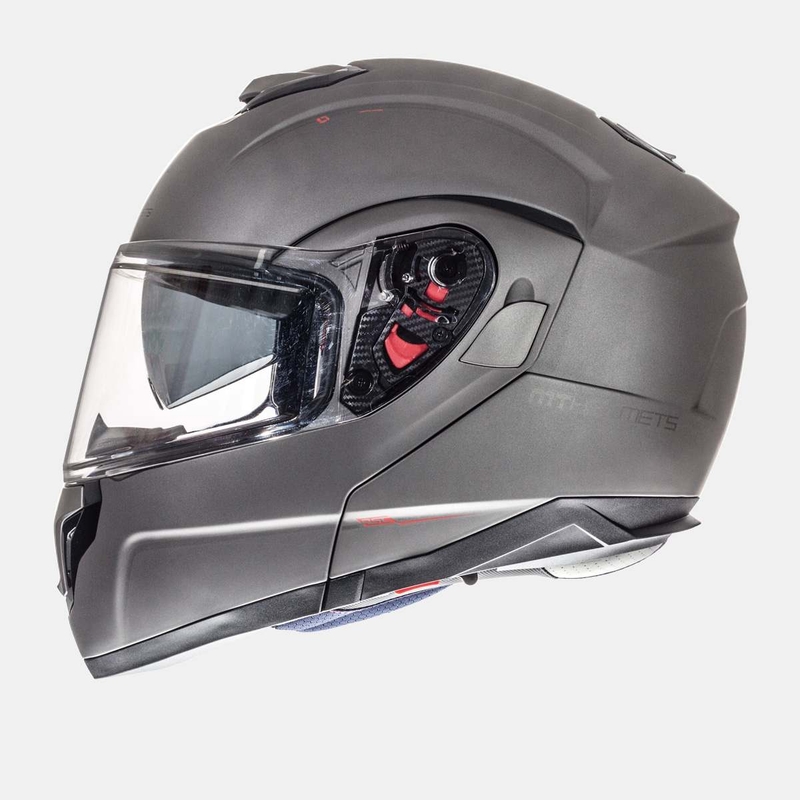 Casco de moto MT Atom titanio liquidación