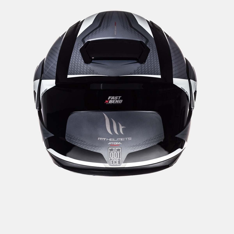 Vyklápěcí přilba na motorku MT Atom Tarmac černá matná-bílá výprodej