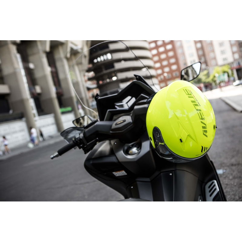 Casco moto abierto MT Avenue SV amarillo fluo liquidación