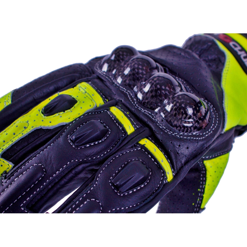 Rukavice na motorku Tschul 316 černo-fluo-žluté - II. jakost