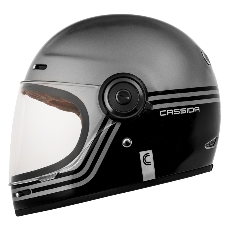 Casco de moto integral Cassida Fibre Super Hooligan negro-gris
