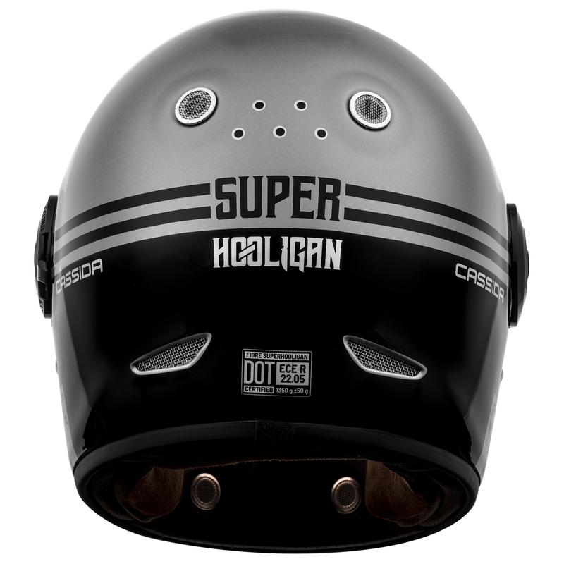 Casco de moto integral Cassida Fibre Super Hooligan negro-gris