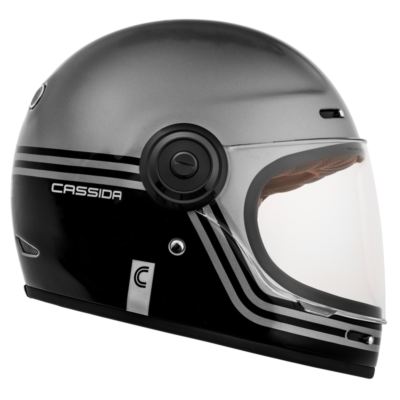 Casco de moto integral Cassida Fibre Super Hooligan negro-gris
