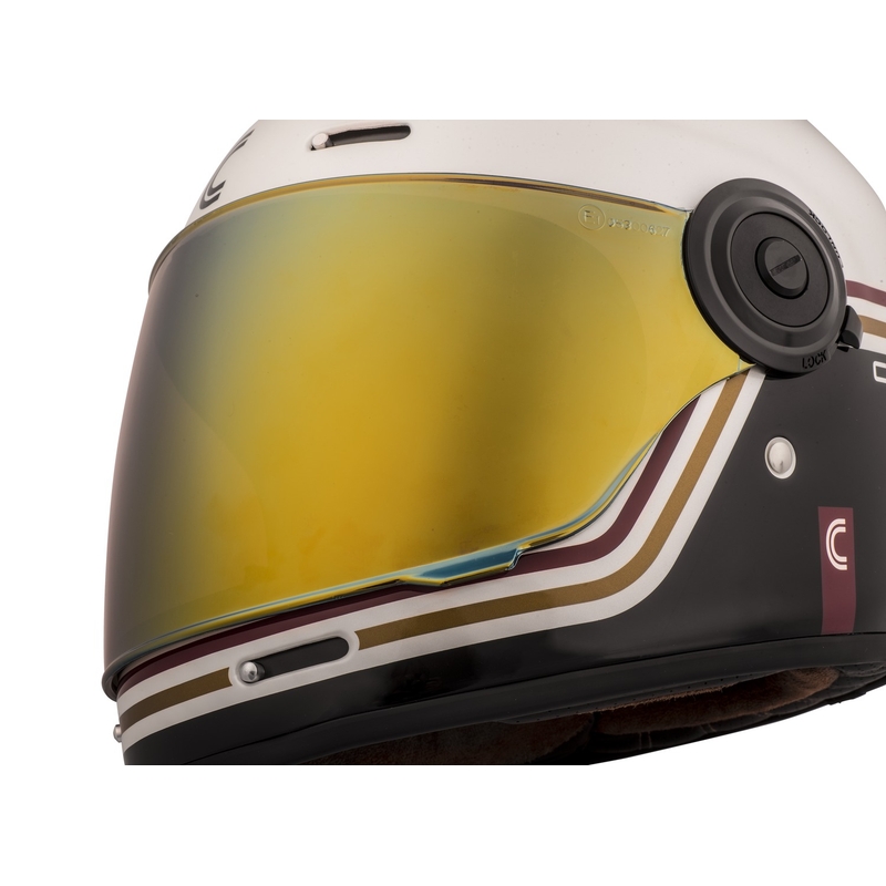 Casco integral de moto Cassida Fibre Super Hooligan Carat blanco-negro-rojo-oro liquidación