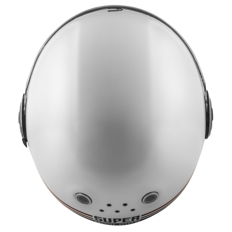 Casco integral de moto Cassida Fibre Super Hooligan Carat blanco-negro-rojo-oro liquidación