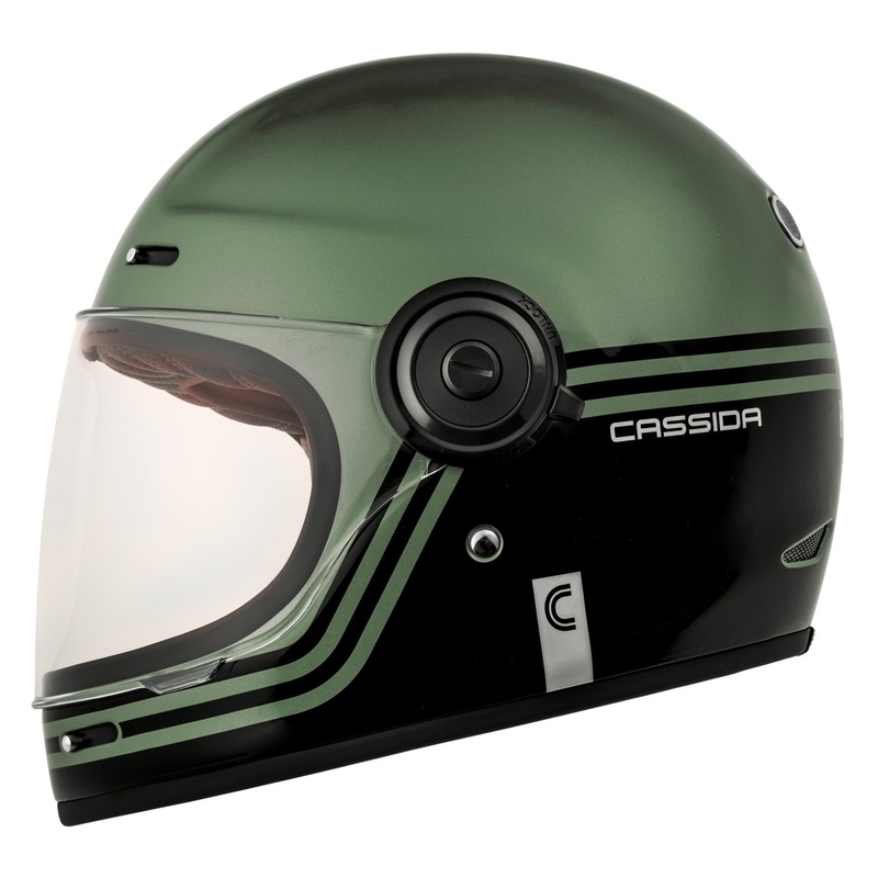 Casco Integral de Moto Cassida Fibre Super Hooligan Negro-Verde liquidación
