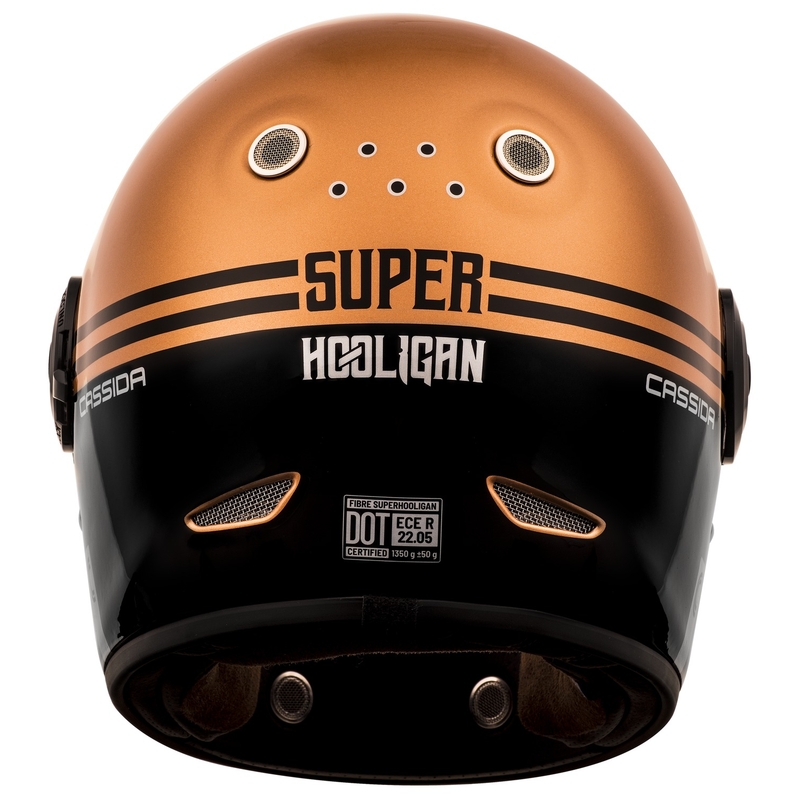 Casco integral de moto Cassida Fibre Super Hooligan negro y cobre liquidación