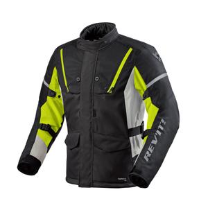 Chaqueta de moto Revit Horizon 3 H2O negro-amarillo fluo