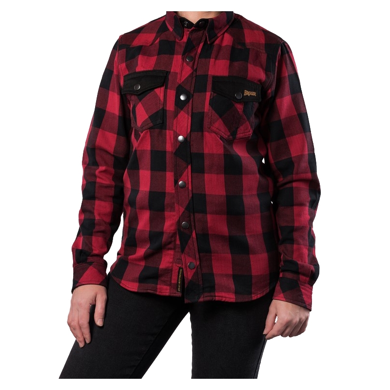Camiseta moto mujer BROGER Alaska negro-rojo liquidación