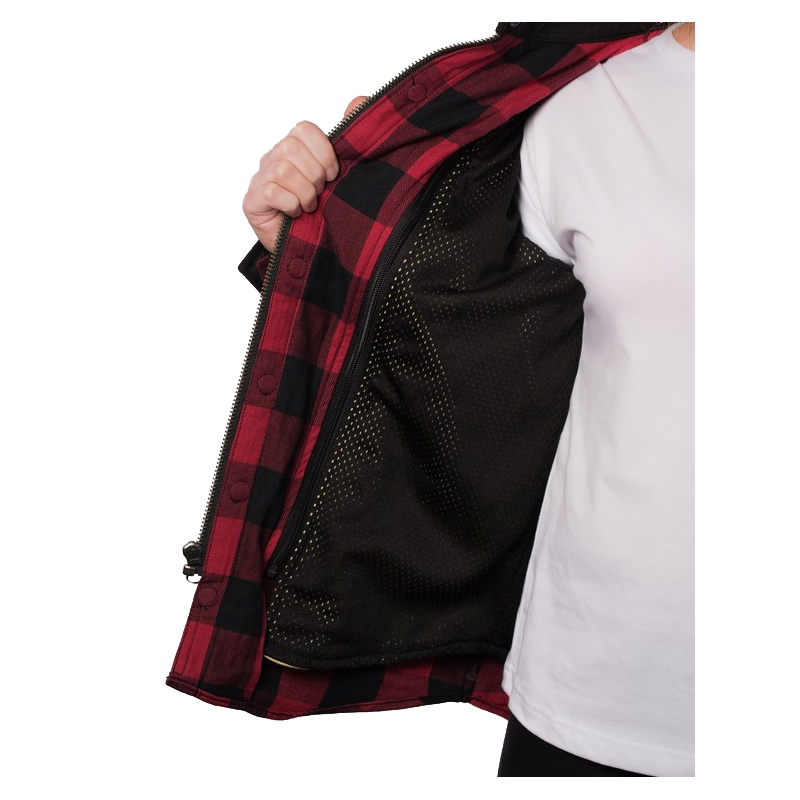 Camiseta moto mujer BROGER Alaska negro-rojo liquidación