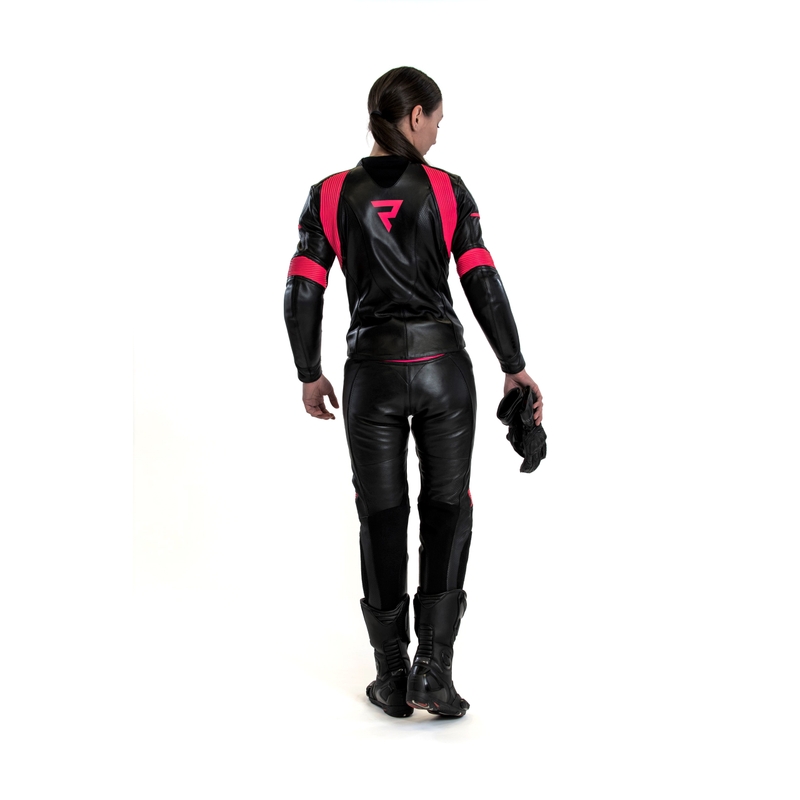Mono de moto mujer Rebelhorn Rebel negro-rosa