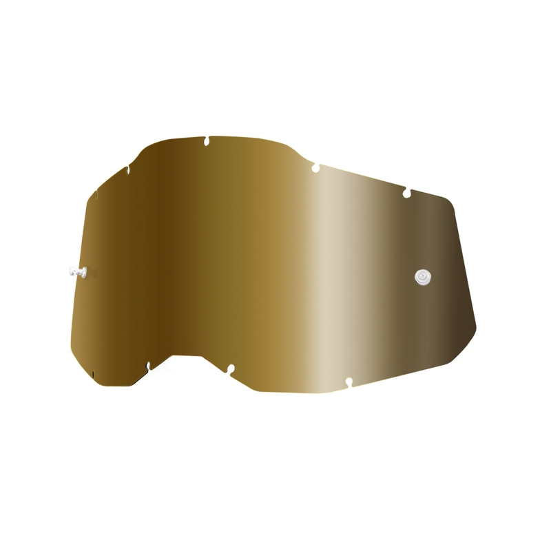 Visera 100% Racecraft 2/Accuri 2/Strata 2 espejo cromado dorado (Antivaho)