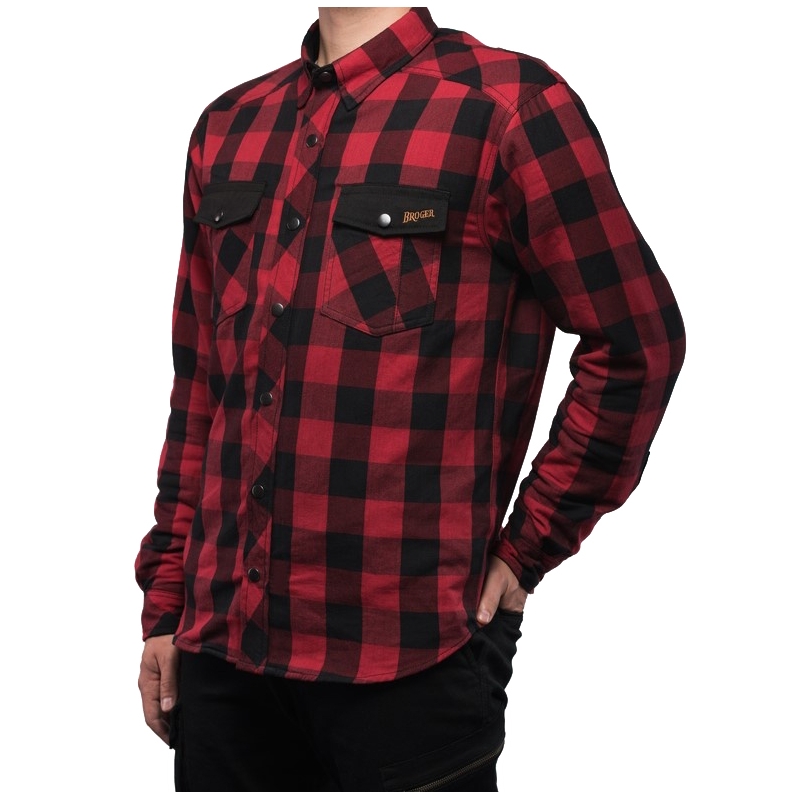 Camiseta moto BROGER Alaska negro-rojo liquidación