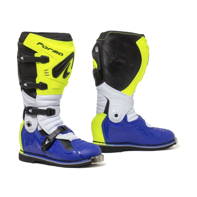 Botas de moto Forma Terrain Evolution TX amarillo fluo-blanco-azul