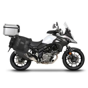 Complete set of SHAD TERRA TR40 adventure saddlebags and SHAD TERRA aluminium 48L topcase, including mounting kit SHAD SUZUKI DL 650 V-Strom