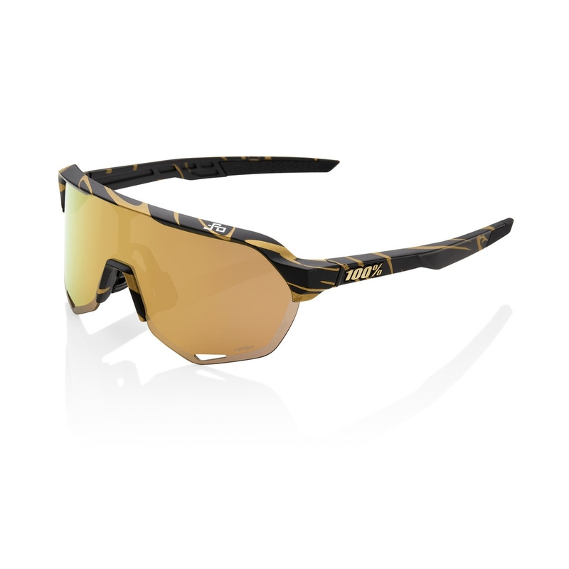 Gafas de sol 100% S2 Peter Sagan LE Metallic Golg Flake negro-oro (cristal dorado HIPER)