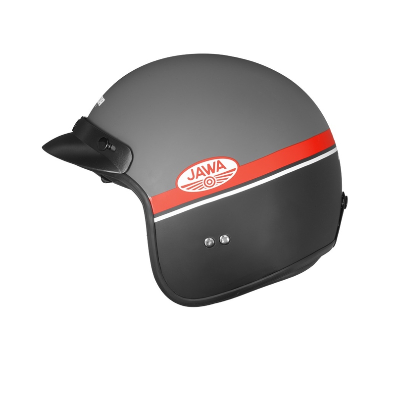 Casco de moto abierto Cassida Oxygen Jawa OHC gris-rojo-negro-blanco