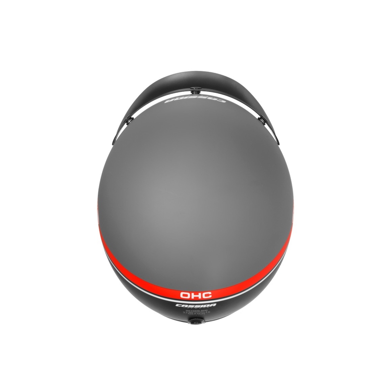 Casco de moto abierto Cassida Oxygen Jawa OHC gris-rojo-negro-blanco