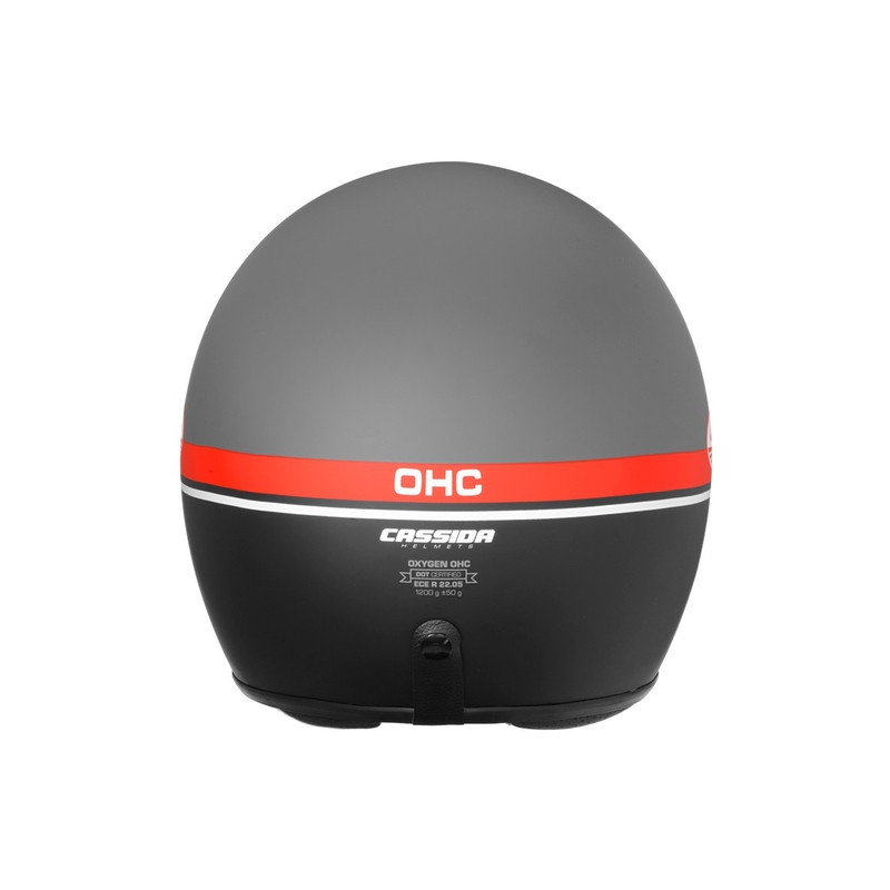 Casco de moto abierto Cassida Oxygen Jawa OHC gris-rojo-negro-blanco