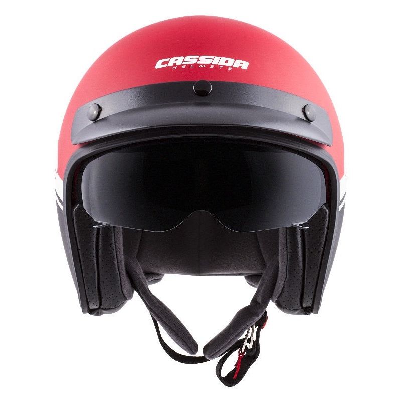 Casco de moto abierto Cassida Oxygen Jawa OHC rojo-negro-blanco
