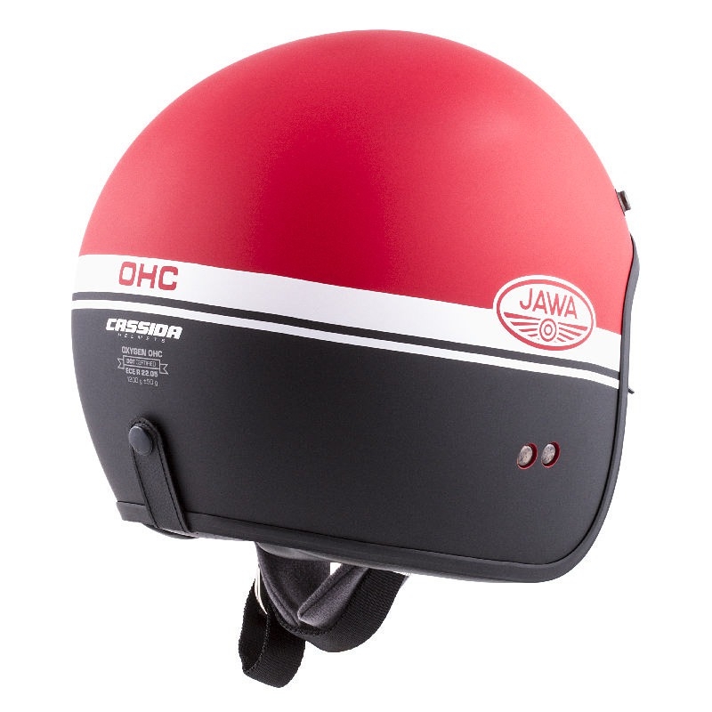 Casco de moto abierto Cassida Oxygen Jawa OHC rojo-negro-blanco