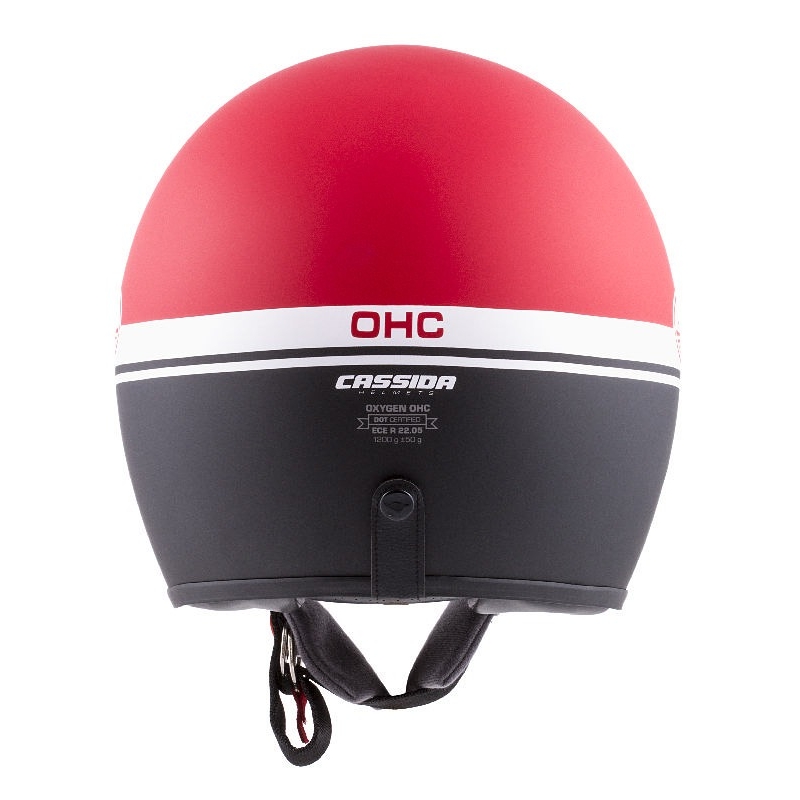 Casco de moto abierto Cassida Oxygen Jawa OHC rojo-negro-blanco