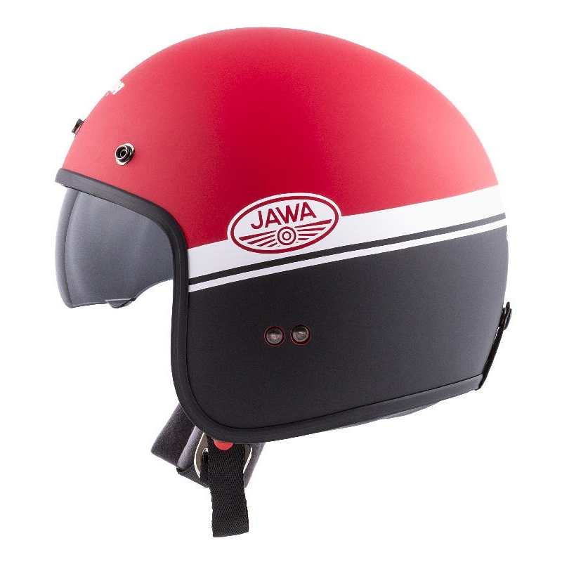 Casco de moto abierto Cassida Oxygen Jawa OHC rojo-negro-blanco