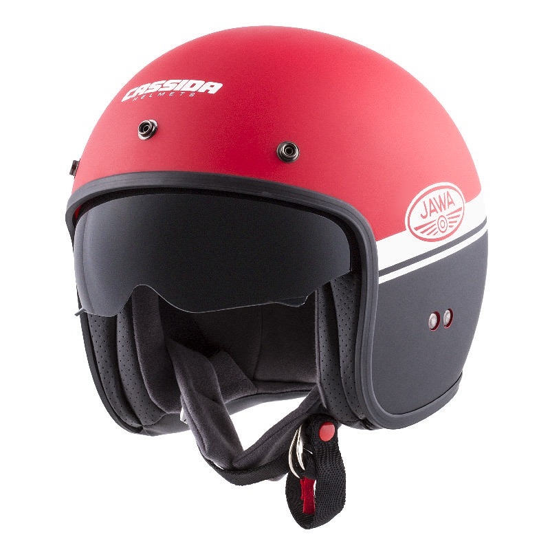 Casco de moto abierto Cassida Oxygen Jawa OHC rojo-negro-blanco