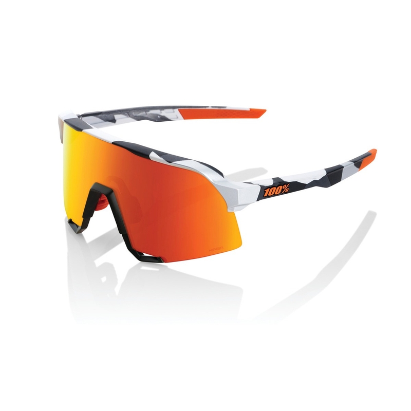 Gafas de sol 100% S3 Soft Tact Grey Camo naranja-negro-blanco (cristal cromado rojo)