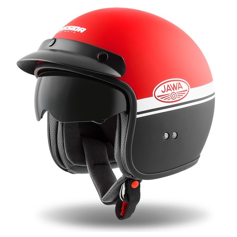 Casco de moto abierto Cassida Oxygen Jawa OHC rojo-negro-blanco